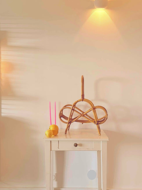 Porte-revues rotin vintage "Emile"