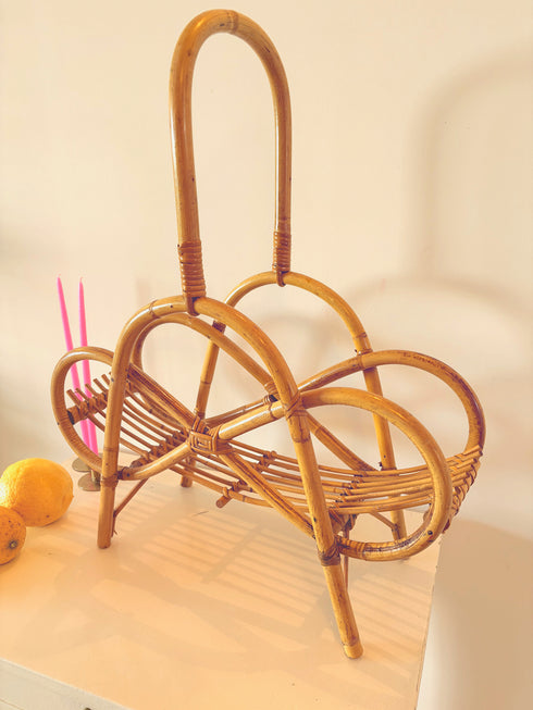Porte-revues rotin vintage "Emile"