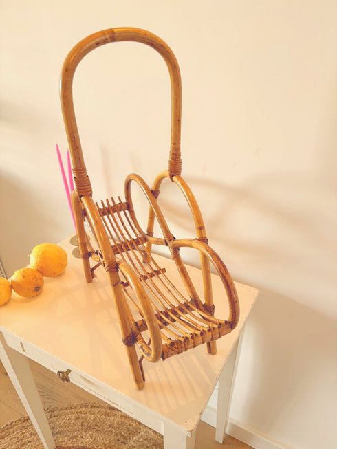 Porte-revues rotin vintage "Emile"