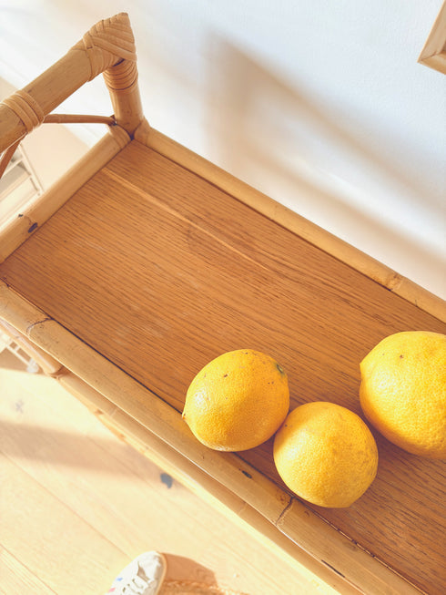 Paire de bibliothèque rotin vintage "Bruna"