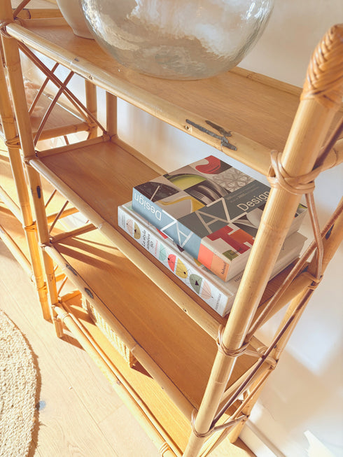 Paire de bibliothèque rotin vintage "Bruna"