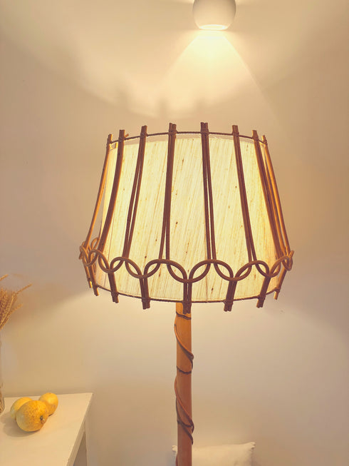 Lampadaire en rotin "Louis Sognot"