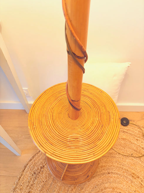 Lampadaire en rotin "Louis Sognot"
