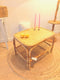 Table basse en rotin vintage "Capucine"