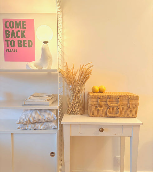 Valise en osier vintage "Clémentine"