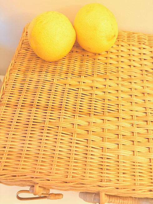 Valise en osier vintage "Clémentine"