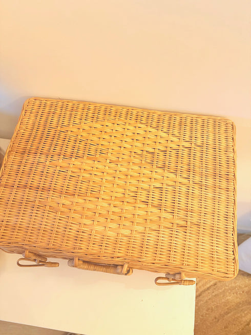 Valise en osier vintage "Clémentine"