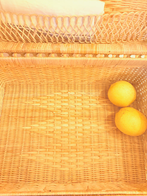 Valise en osier vintage "Clémentine"