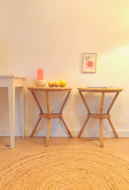 Paire de chevets rotin "Salomée"