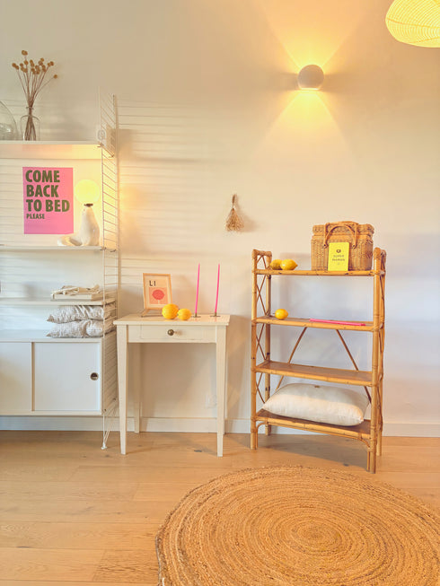 Bibliothèque en rotin vintage "Myrtille"