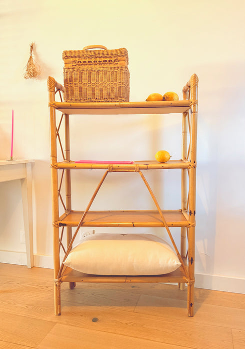 Bibliothèque en rotin vintage "Myrtille"