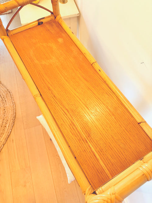 Bibliothèque en rotin vintage "Myrtille"