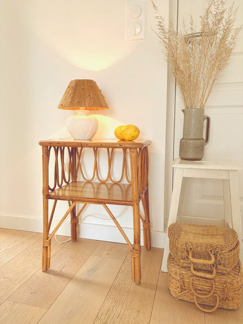 Adorable chevet vintage rotin "Lucien"