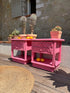 Paire de chevets rotin rose " Pauline"