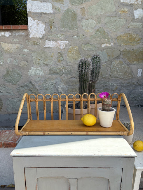 Étagère en rotin vintage "Sixtine