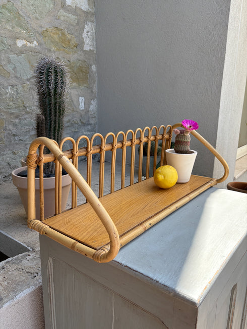 Étagère en rotin vintage "Sixtine