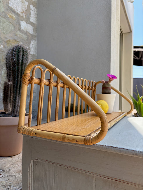 Étagère en rotin vintage "Sixtine