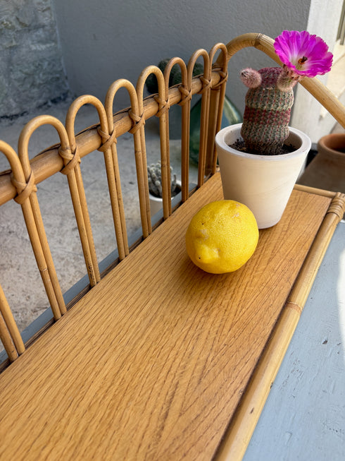 Étagère en rotin vintage "Sixtine