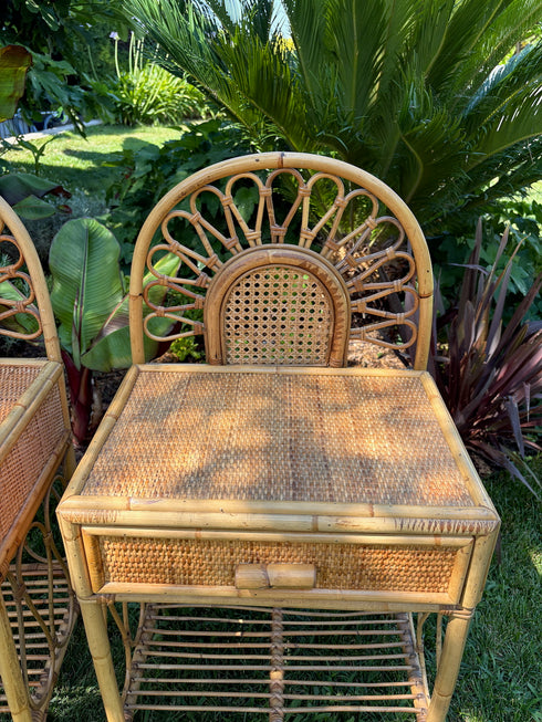 Superbe paire de chevets rotin "Samuelle"