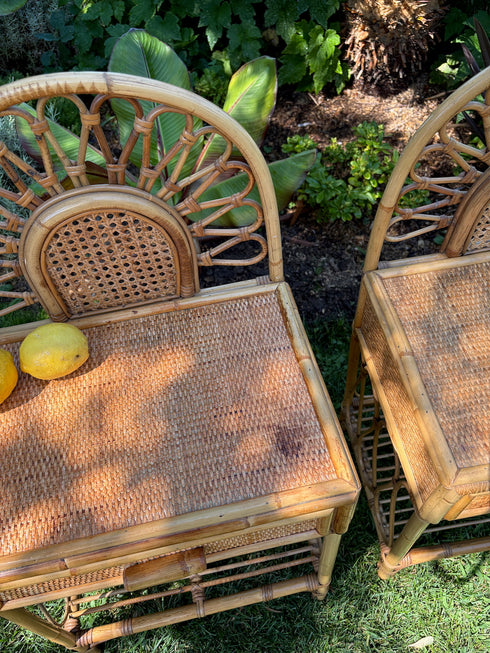 Superbe paire de chevets rotin "Samuelle"