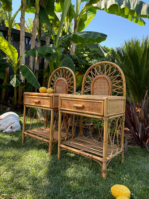 Superbe paire de chevets rotin "Samuelle"