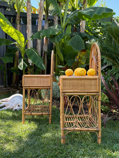 Superbe paire de chevets rotin "Samuelle"