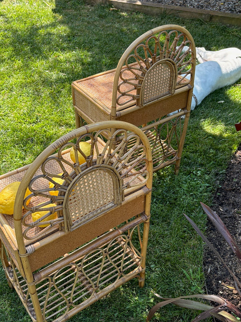 Superbe paire de chevets rotin "Samuelle"