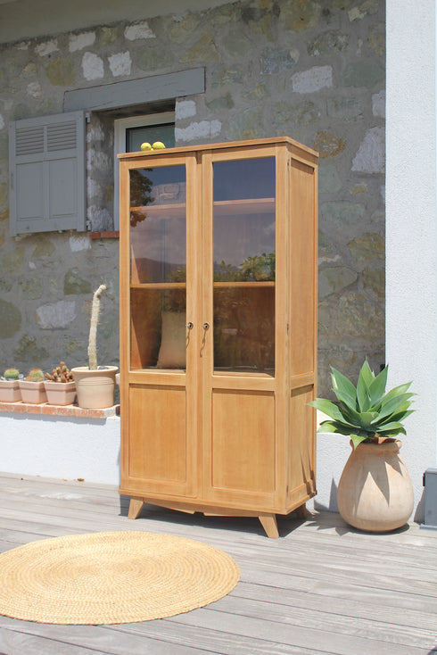 Armoire vitrée pieds compas "Castille"