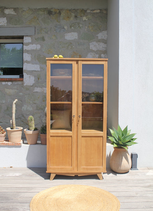 Armoire vitrée pieds compas "Castille"