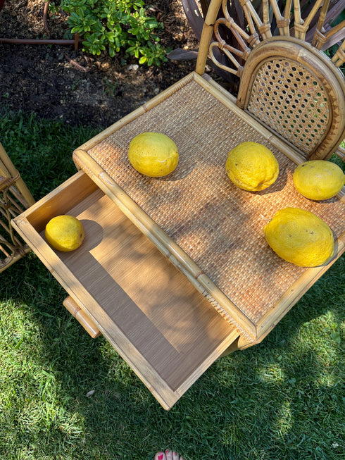 Superbe paire de chevets rotin "Samuelle"