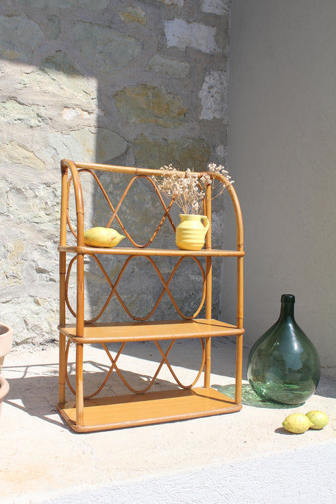 Etagère en rotin vintage "Sacha"