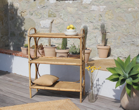 Bibliothèque en rotin vintage "Judith"