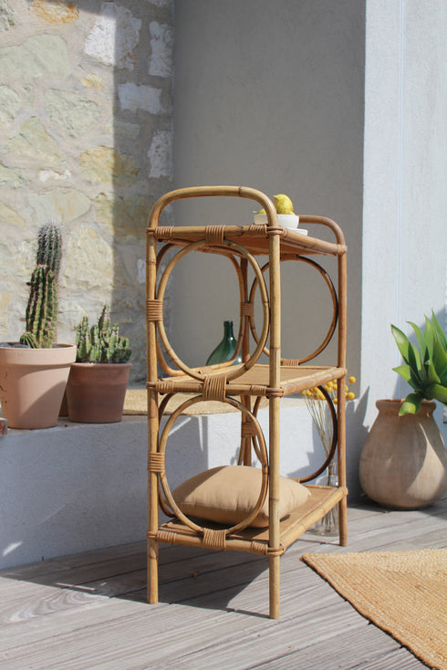 Bibliothèque en rotin vintage "Judith"