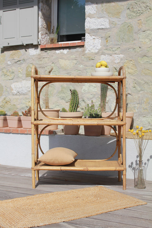 Bibliothèque en rotin vintage "Judith"