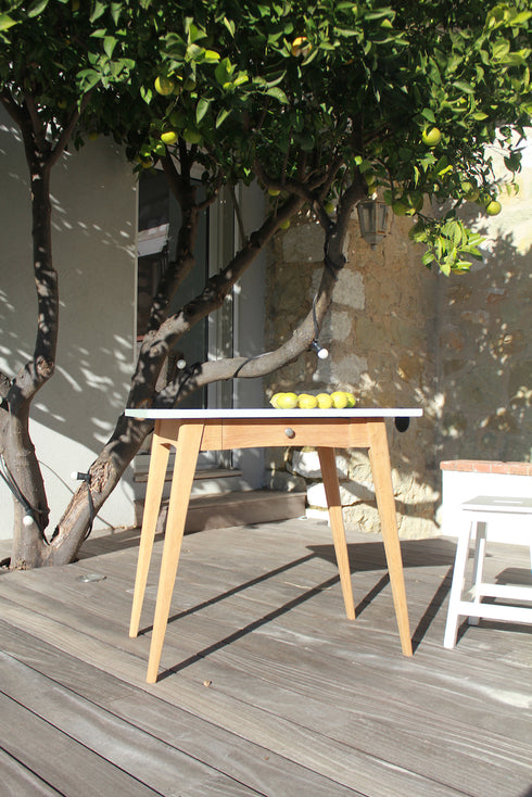 Table pieds compas vintage "Charline"