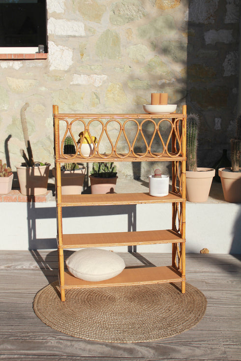 Bibliothèque en rotin vintage "Stella"