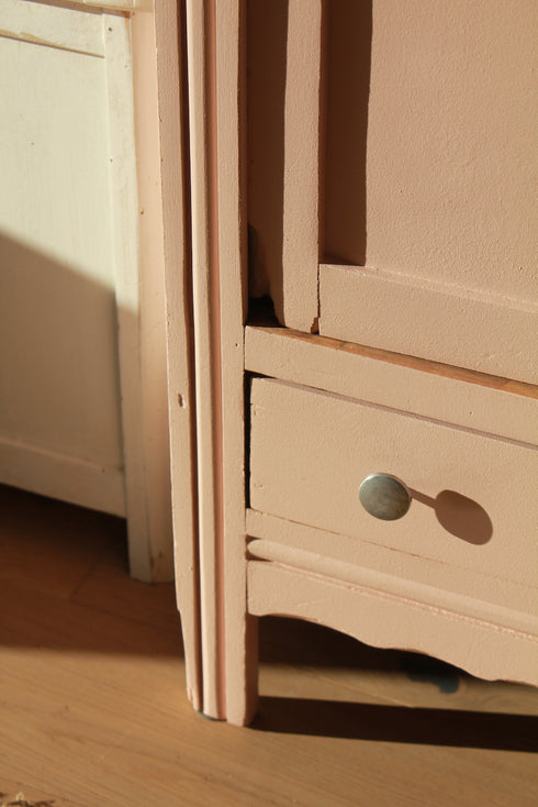 Petite armoire art déco vitrée "Rose"