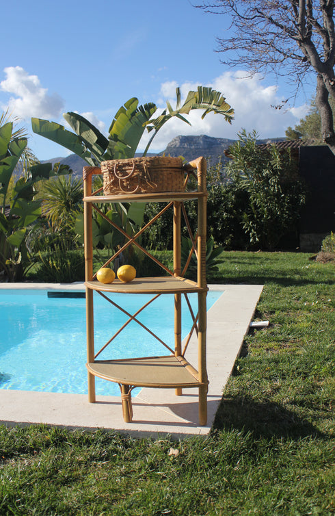 Étagère en rotin vintage "Daphné"