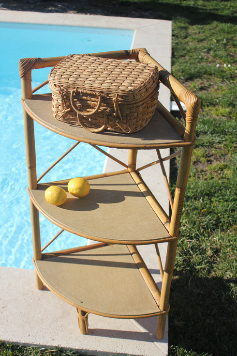 Étagère en rotin vintage "Daphné"