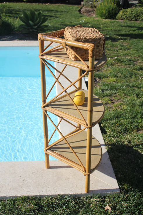 Étagère en rotin vintage "Daphné"