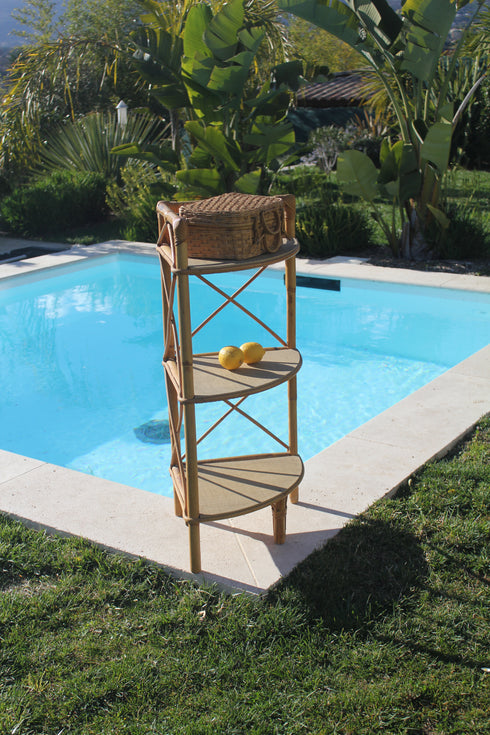 Étagère en rotin vintage "Daphné"