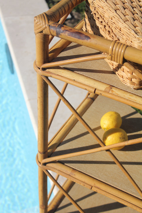 Étagère en rotin vintage "Daphné"