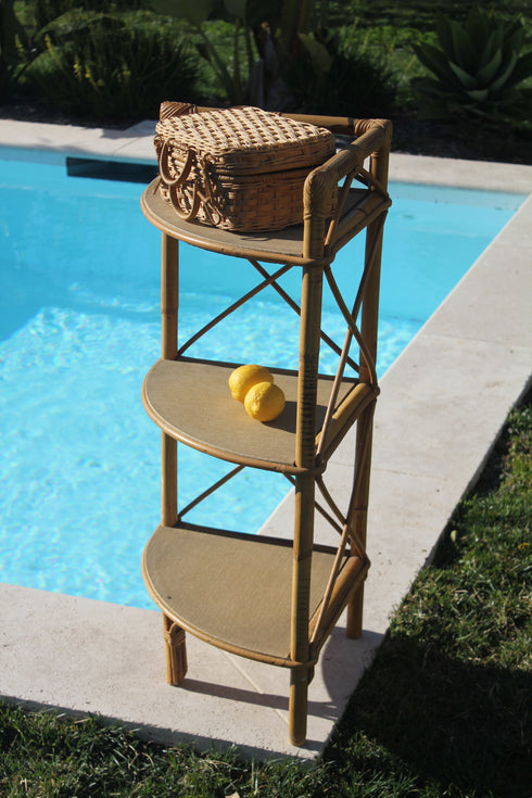 Étagère en rotin vintage "Daphné"