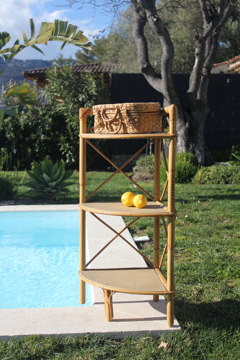 Étagère en rotin vintage "Daphné"