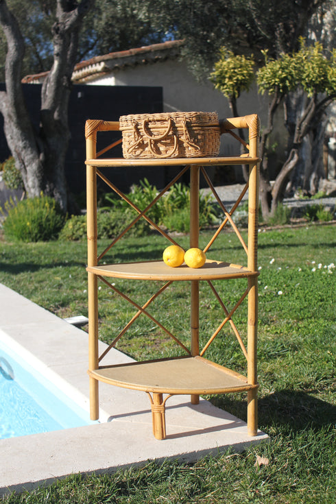 Étagère en rotin vintage "Daphné"