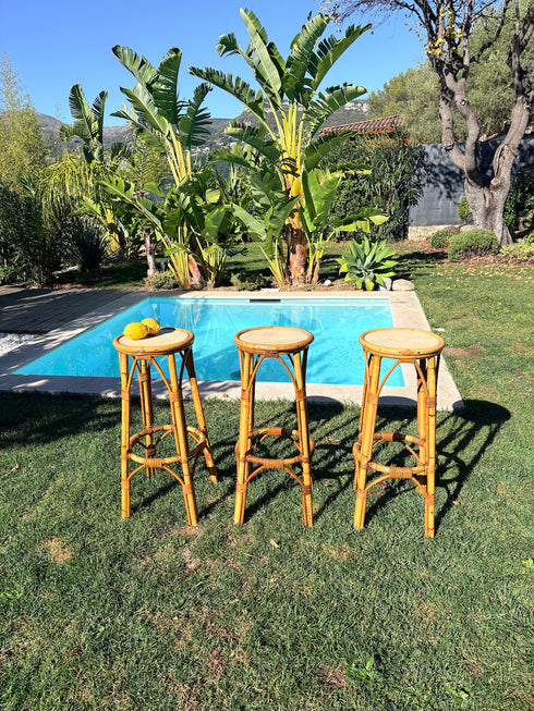 Tabourets rotin "Armand"