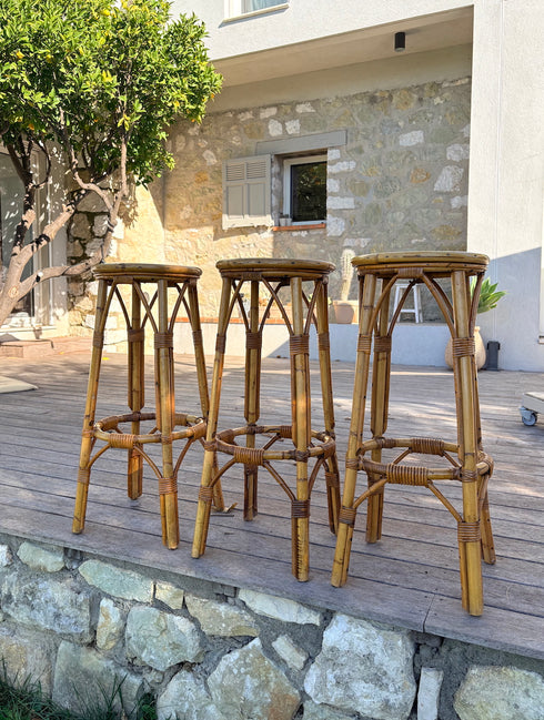 Tabourets rotin "Armand"