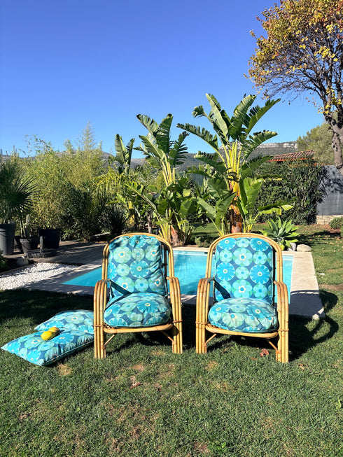 Paire de fauteuils en rotin "AUDOUX MINNET"