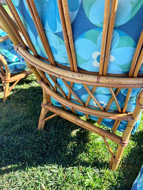 Paire de fauteuils en rotin "AUDOUX MINNET"