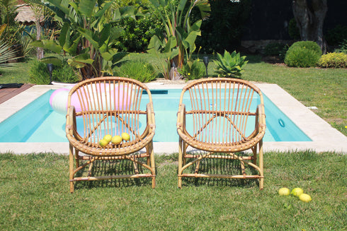 Paire de fauteuil rotin vintage " Olympe"
